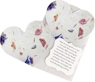 Wildflower Seed Paper - Set of 24 Mixed Heart-Shaped with Envelopes and ...