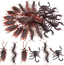 30 Pieces réalistes Insectes en Plastique Falsiques cafards, Halloween Centipides, scorpions, cafards, pour décoration de fête d'Halloween, Minis Insectes d'halloween Farce et Attrape Insectes en Plas