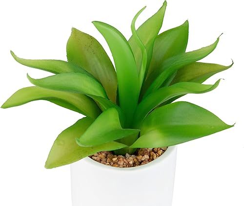 Miniatura 5 de Northlight Planta de aloe artificial verde de 8 pulgadas en maceta blanca