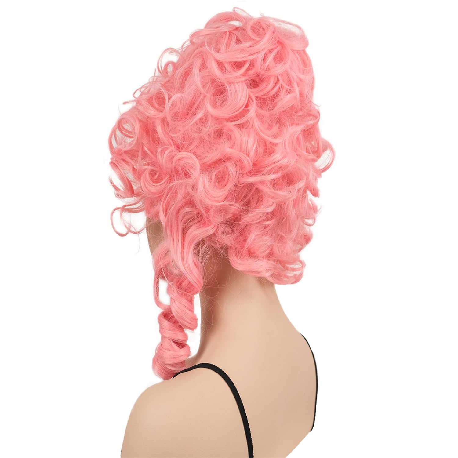 Wiginway Pink Curly Wigs Beehive Wig Women Vintage Queen Halloween Costume Cosplay Party Hair