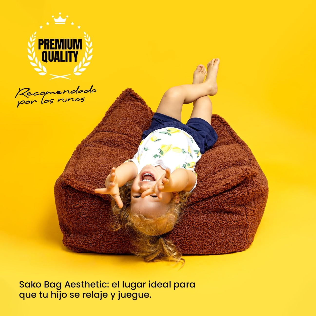 MEOWBABY Puff Cuadrado para Niños, Beanbag, Estética Pana, Polvo Rosa