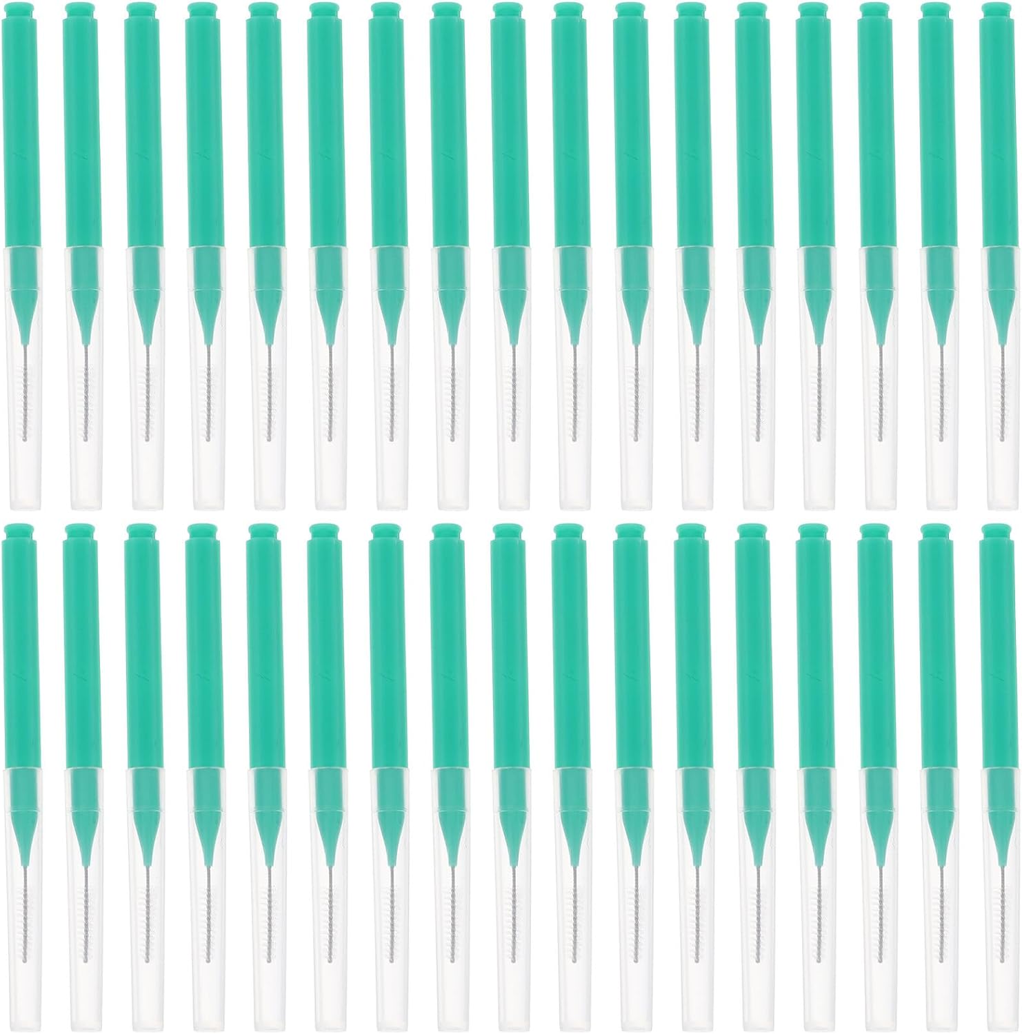 100pcs Green Interdental Brushes for Plaque Removal and Teeth Flossing, Oral Pick Tooth Flossers for Braces Cleaning and Gum Care
