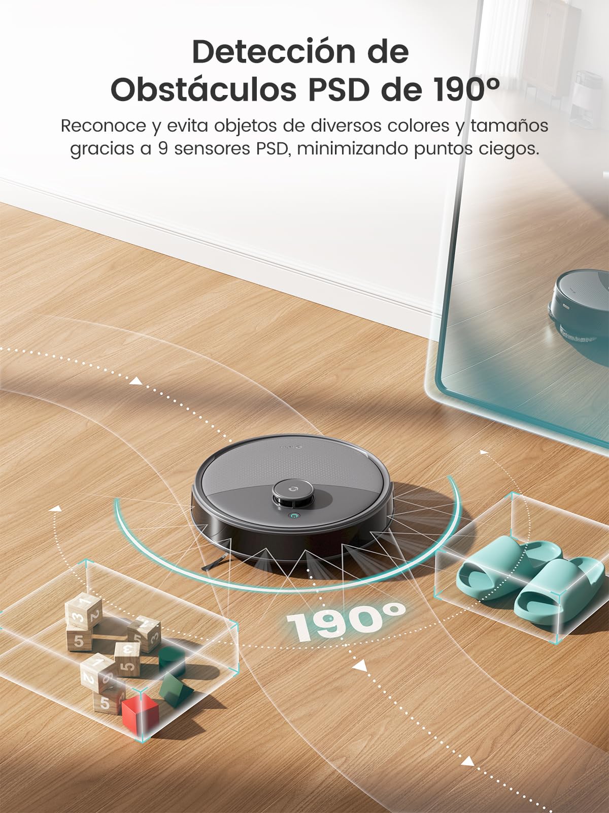 Lefant M3 MAX Robot Aspirador y Fregasuelos,20000Pa,Anticaídas,Elevación de fregona,Mapeo,Navegación LiDAR,Prevención de obstáculos,Recogida de Pelo de Mascotas,Alexa/App/i Watch/2,4G & 5GHz