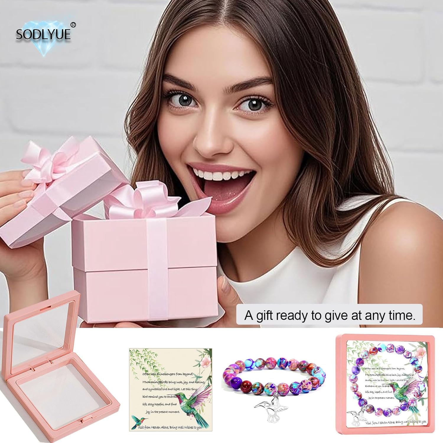 Hummingbird Bracelet for Women - Hummingbird Charm Jewelry Gift for Mom, Daughter, Sister, Niece, Granddaughter, Best Friend or Girlfriend - Image 6