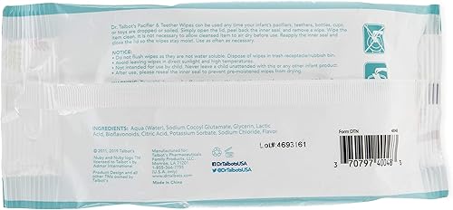 Miniatura 10 de Dr Talbots Toallitas para chupete y mordedor inspiradas naturalmente con Citroganix leche de vainilla paquete de 1
