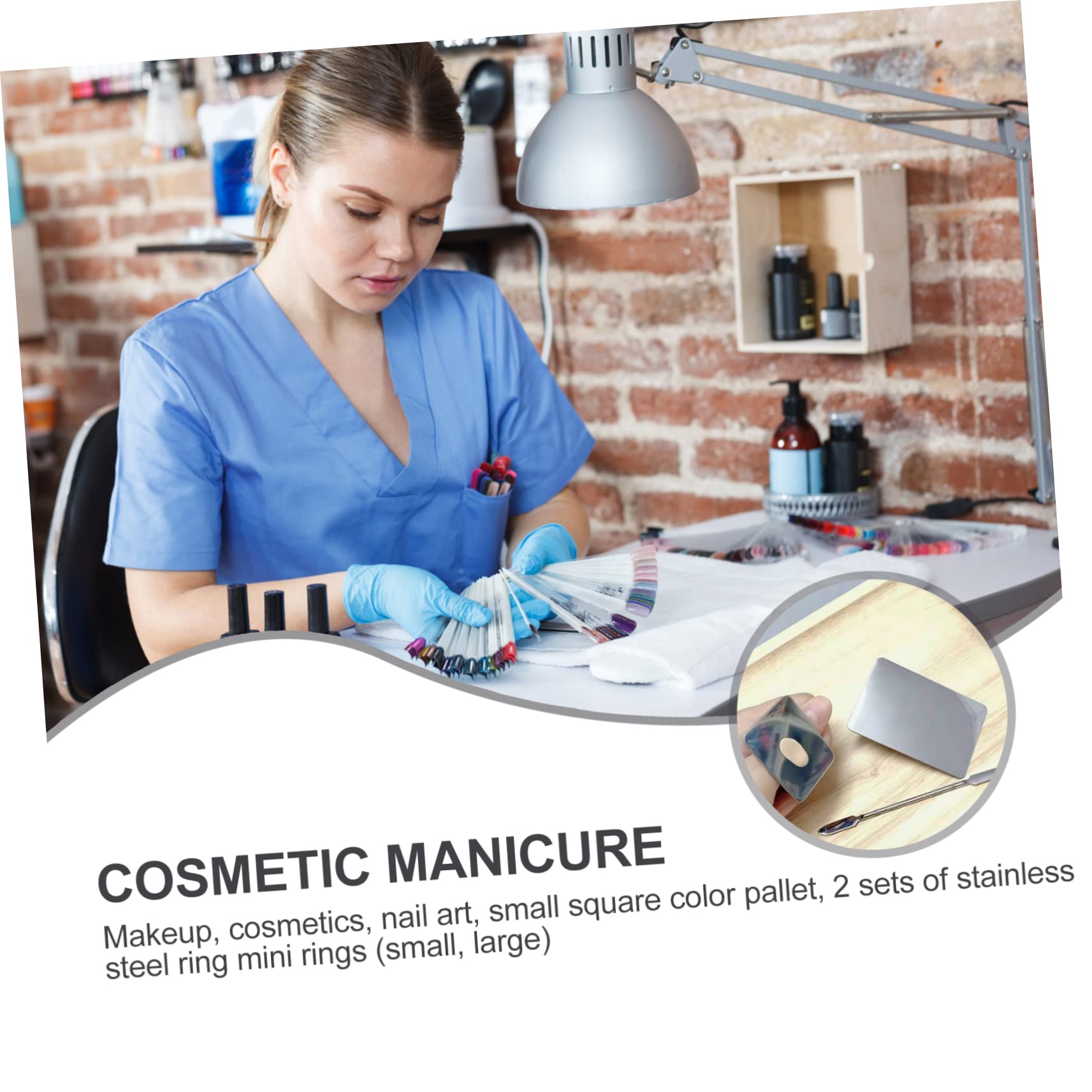 NOLITOY 2Sets DIY Nail Art Palette Mixing Trays with Spatulas for Makeup Color Mixing Convenient Manicure Tools for Nail Artists and Enthusiasts