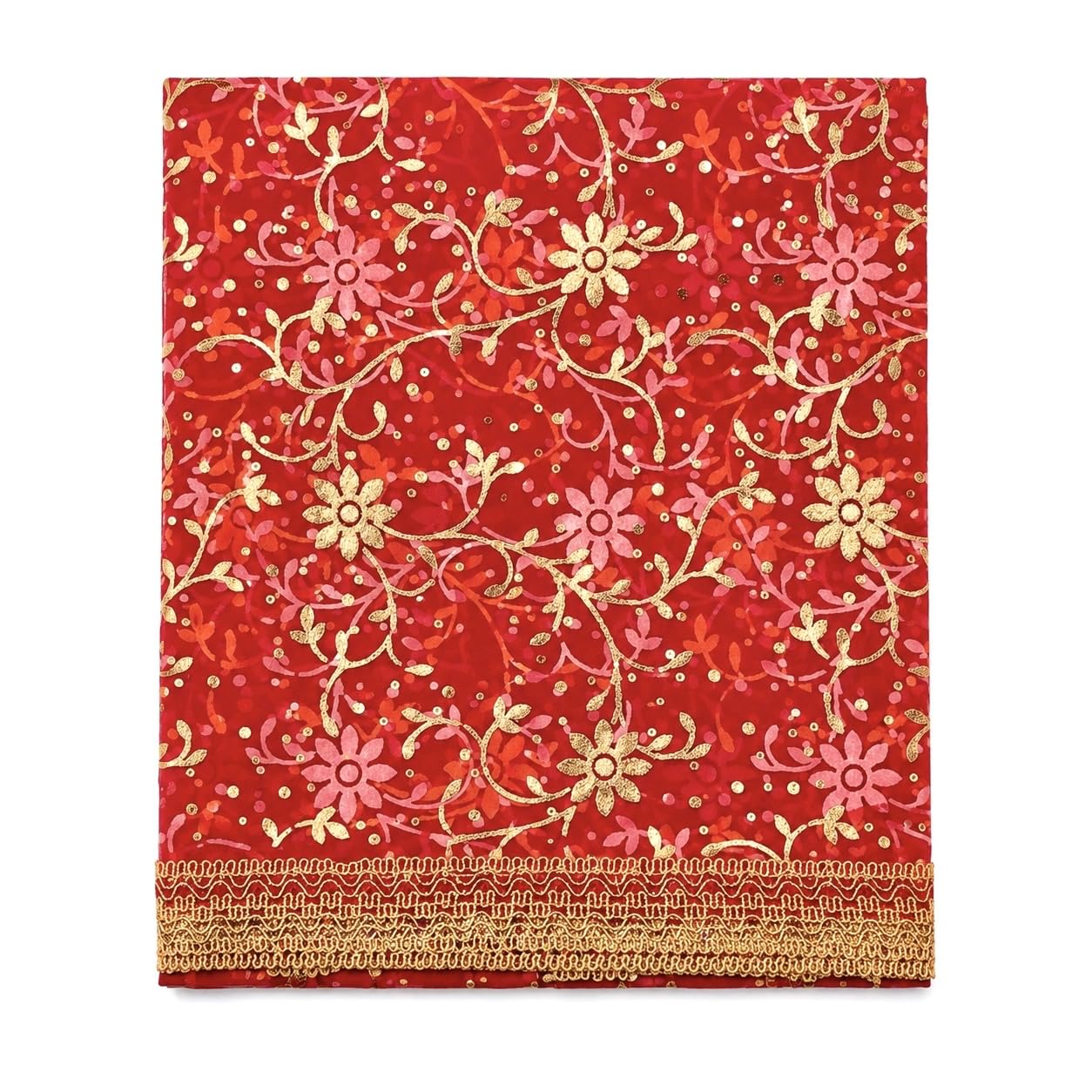 Parkash Store - MATA Ki Chunri 2 Meter Red Net Floral Design Full Size Dupatta | MATA Rani Ki Chunni for Pooja | Deity Lal Chunni | Navratri MATA Chunri | Devi MATA Ki Chuni Big Size 2 Metre Dupatta-image-33