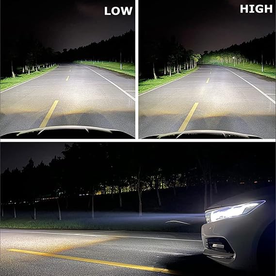 2.5 Inch Bi-LED Projector Lens with High Low Beam - 6000K White 92W/pair 20000LM Focus Beam DOT Approved Clear Cut off Line No Blind Oncoming Car Upgrade Bi-Xenon Projector Lens