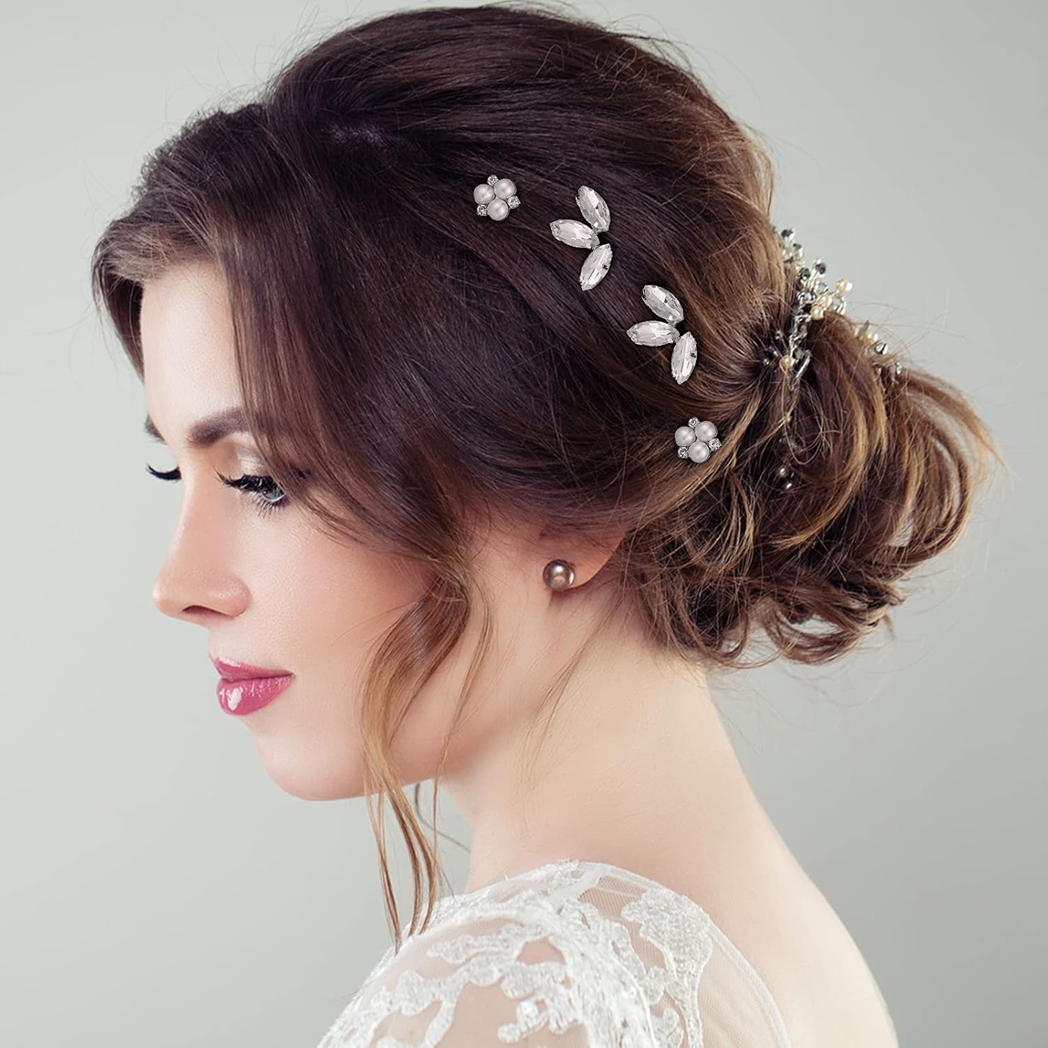 30 Pieces Bridal Wedding Hair Pins Crystal Hair Pins Bridal Rhinestones Hair Pins Pearl Hair Pin Accessories Vintage Wedding Party for Bride Bridesmaids Girls : Beauty & Personal Care