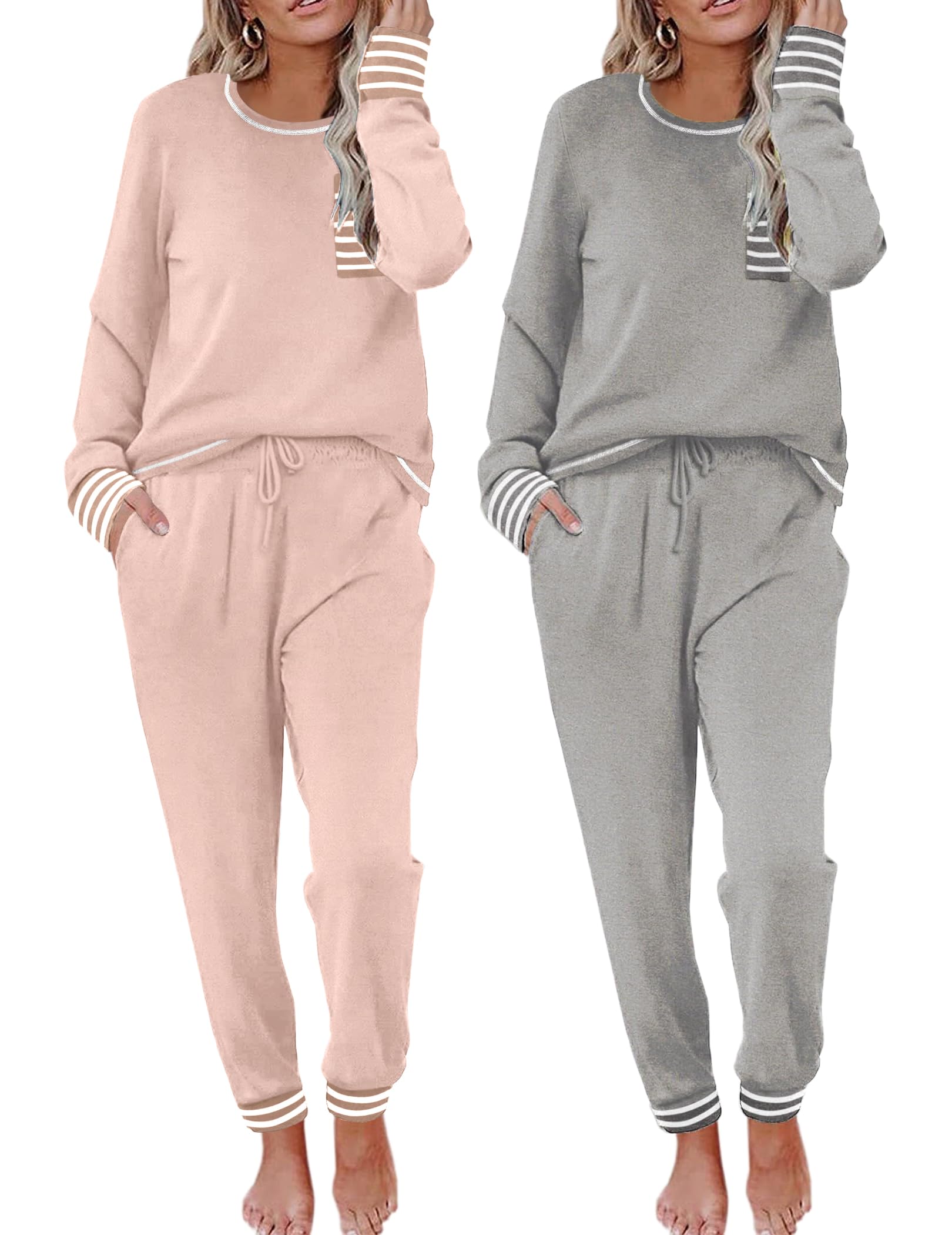 Ekouaer 2 Pack Womens Pajama Sets