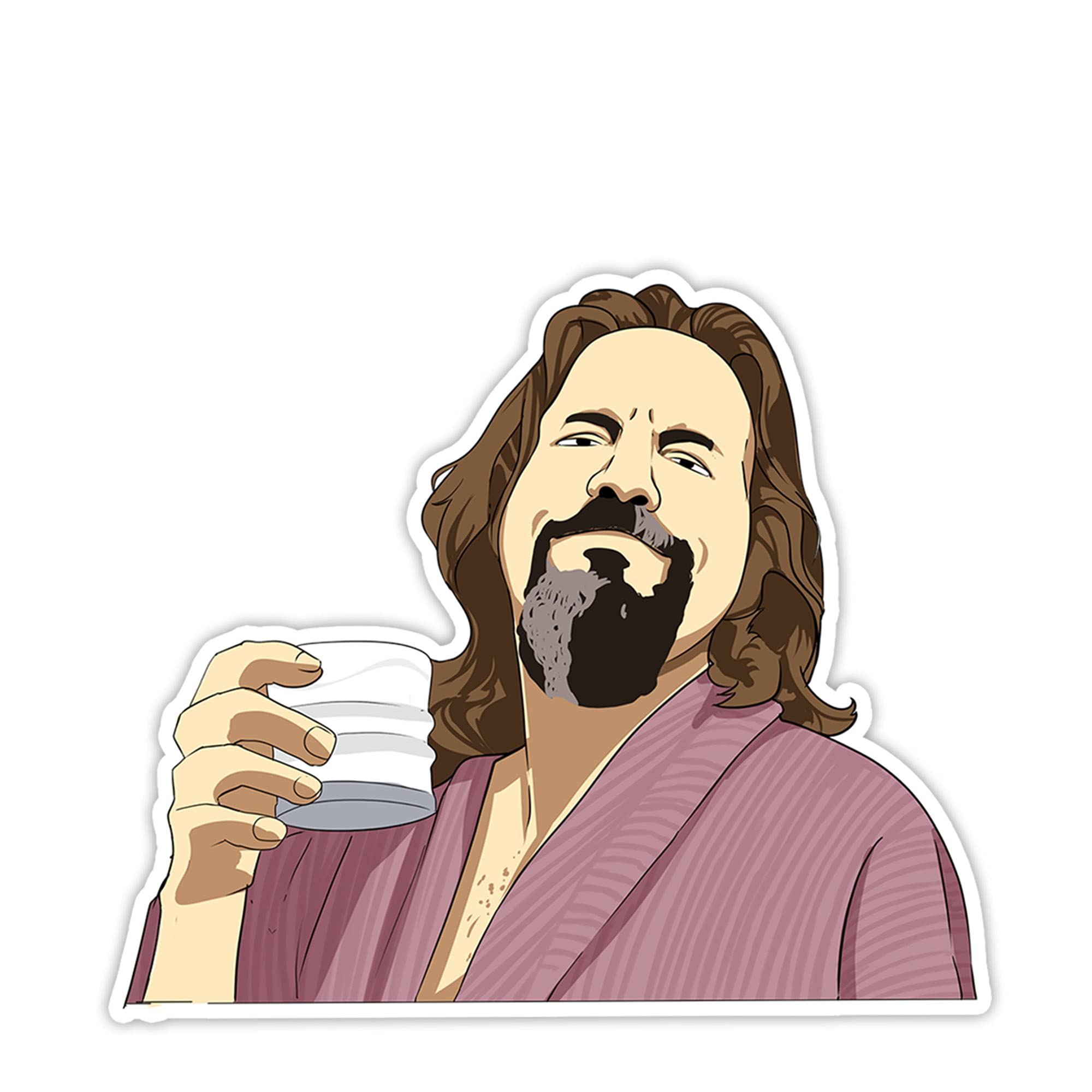 Amazon.com: The Big Lebowski The Dude Careful Man There is a Beverage Here  Sticker 3" : Toys & Games