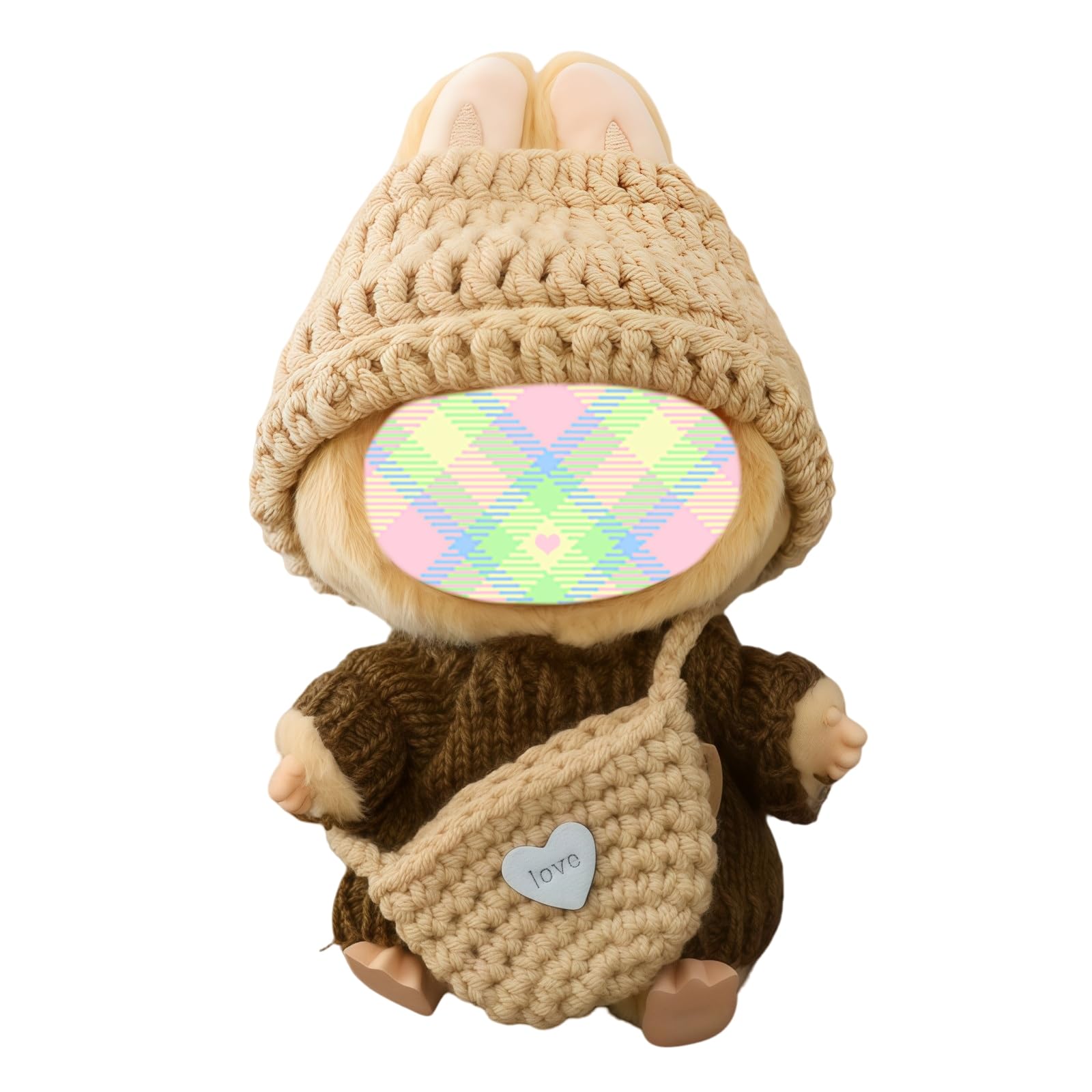 Clothes for Dolls Accessories, Kawaii Outfit Set 3 Pieces Sweater Suitable for 15cm 17cm Doll, Stylish Doll Clothing Set Replacement (No Doll)