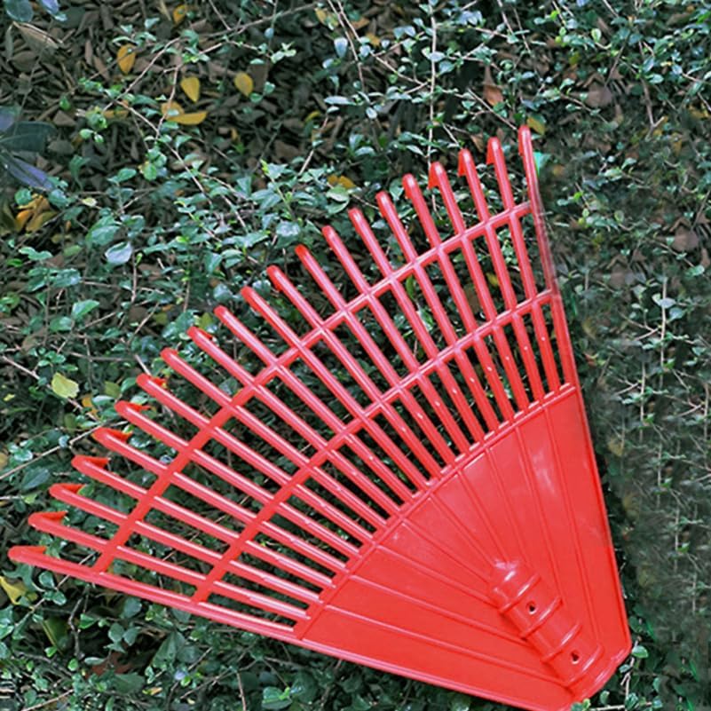 POPETPOP Gardening Rake Plastic Lawn Rake with 21 Tines for Efficient Leaf and Grass Removal Outdoor Yard Tool for Lawn Leveling and Garden Care
