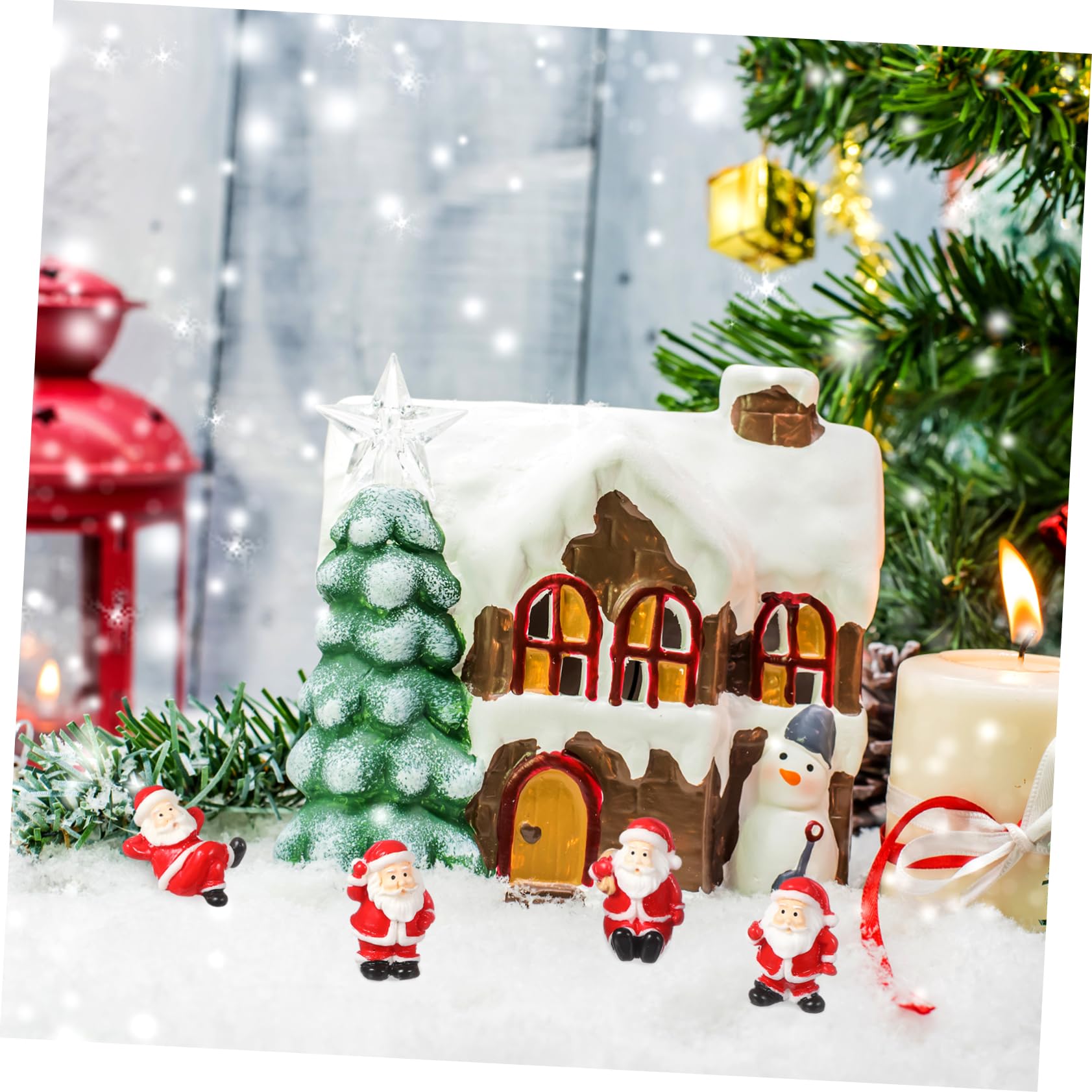 ULTECHNOVO 12stücke Mini Weihnachtsmann Statue Aus Kunststein Weihnachtsmann-figur Zum Dekorieren Von Weihnachtsbaum Weihnachts-mikrolandschaft Tischdeko Für Wohnzimmer Und Büro