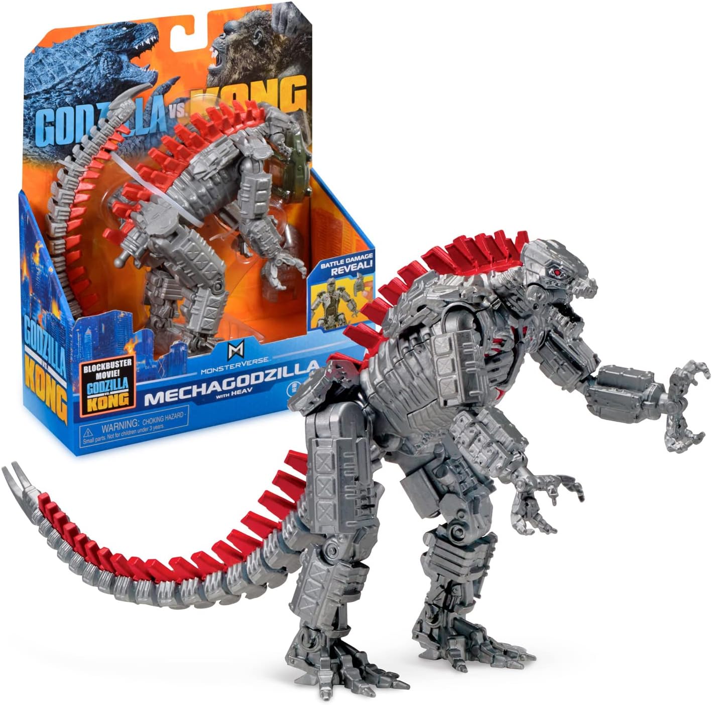 MonsterVerse Godzilla vs Kong 6 Inch MechaGodzilla Articulated Collectable Action Figure, with Hollow Earth Anti-Gravity Vehicle, Suitable for Ages 4 Years+