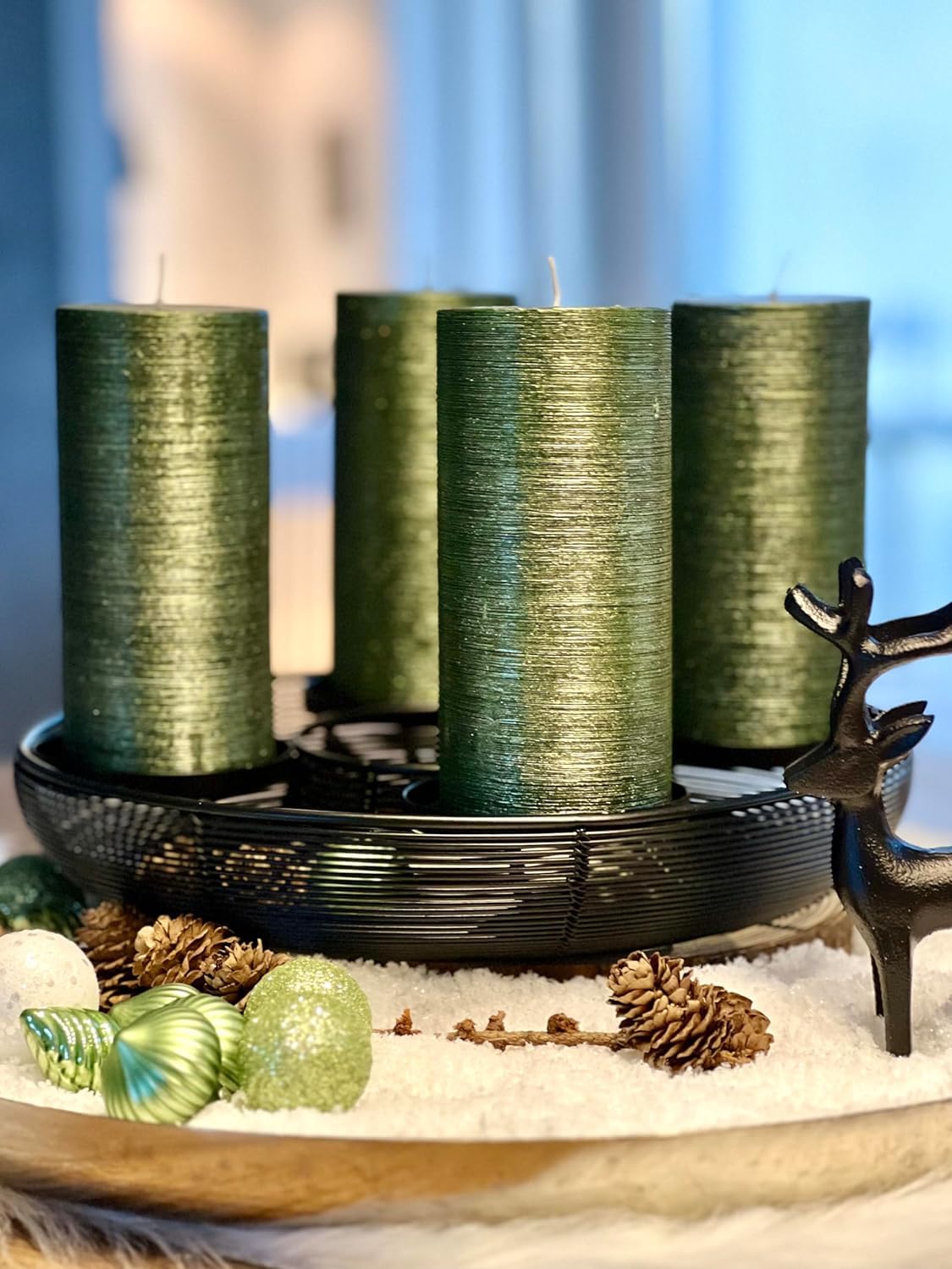 Bougeoir Avent Brandsseller Couronne De Noël Argent 28 Cm U2013 Bougeoir élégant Pour 4 Bougies, Centre De Table Festif En Aluminium Avec Branches Stylisées, Décoration De Noël Moderne Bougeoir De L'avent