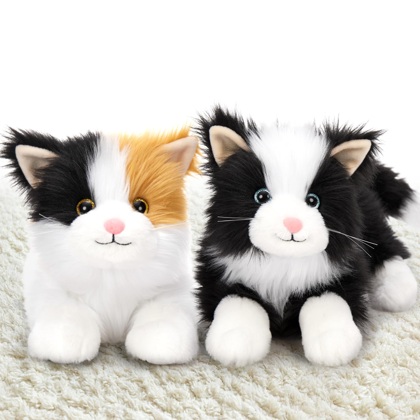 MorisMos 42cm Giant Cat Plush, 2pcs Kawaii Kittens Soft Plush Toy Large Teddy Gift for Children Girlfriend Christmas Birthday Deco