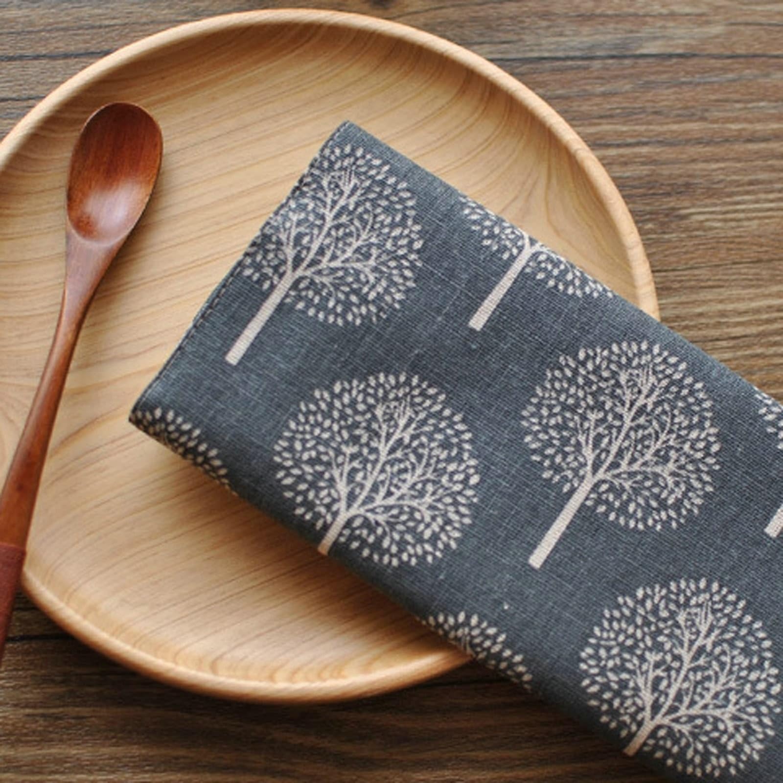Lot de 8 sets de table style 2 rectangulaires avec motif d'arbre 30 x 40 cm pour cuisine et salle à manger