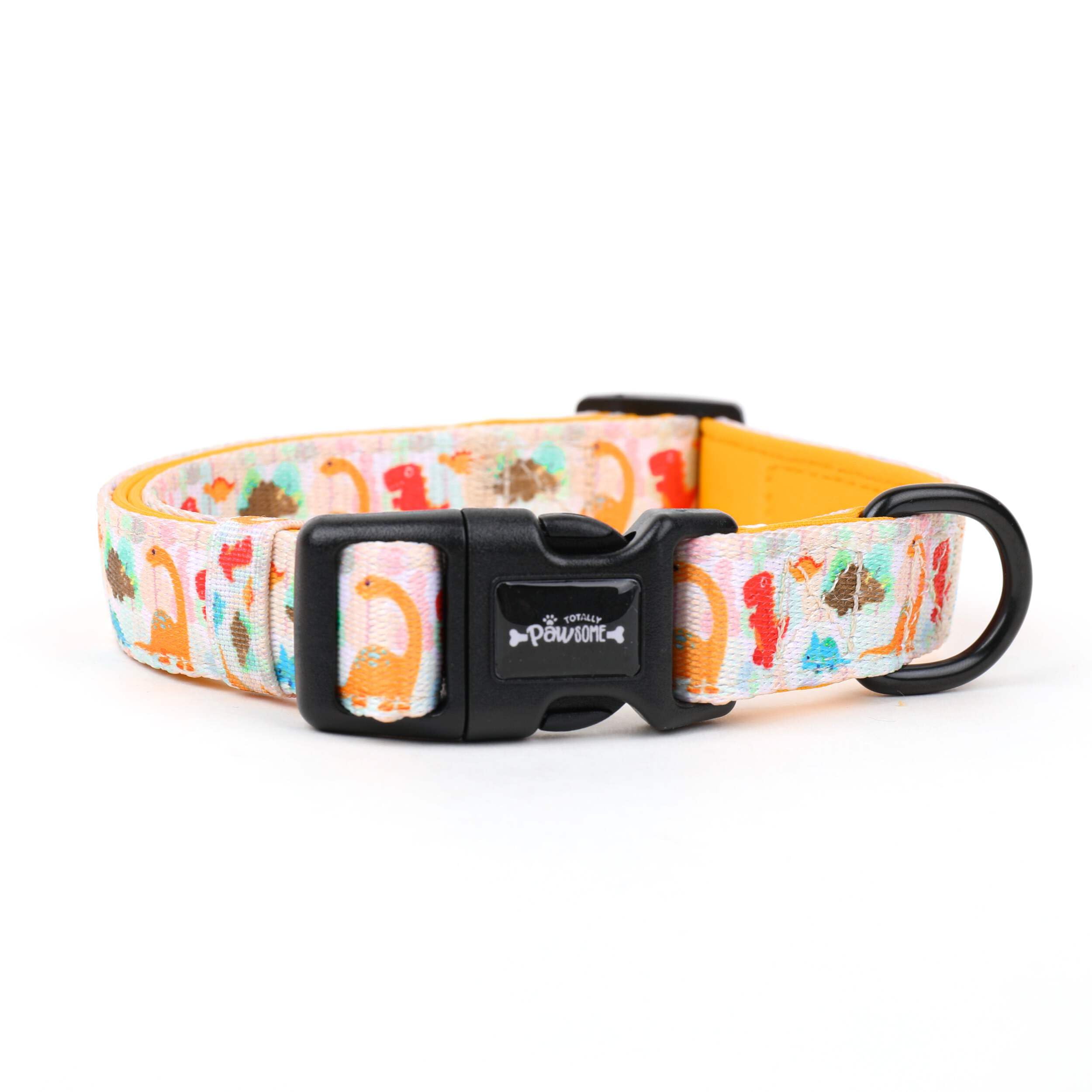 Orange Dinosaur Dog Collar for Dogs & Puppies L