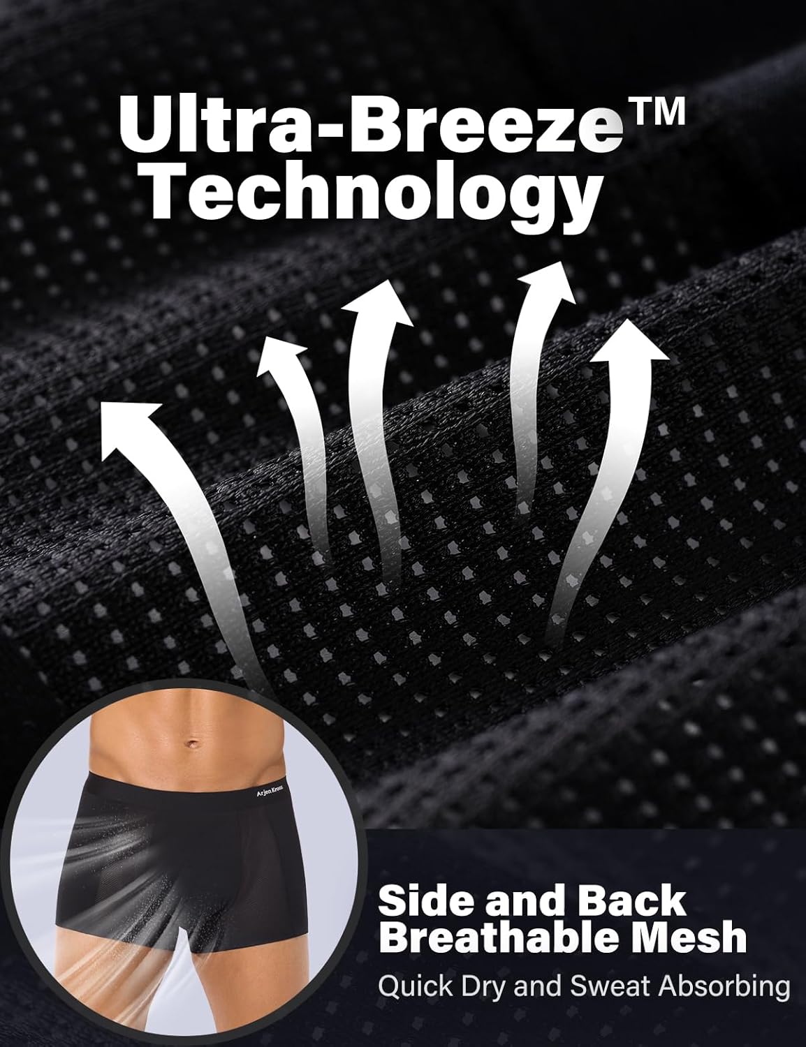 Arjen Kroos Mens Boxer Briefs Sexy Modal Mesh Underwear with Pouch Moisture Wicking Breathable Trunks 1 Pack - Image 2