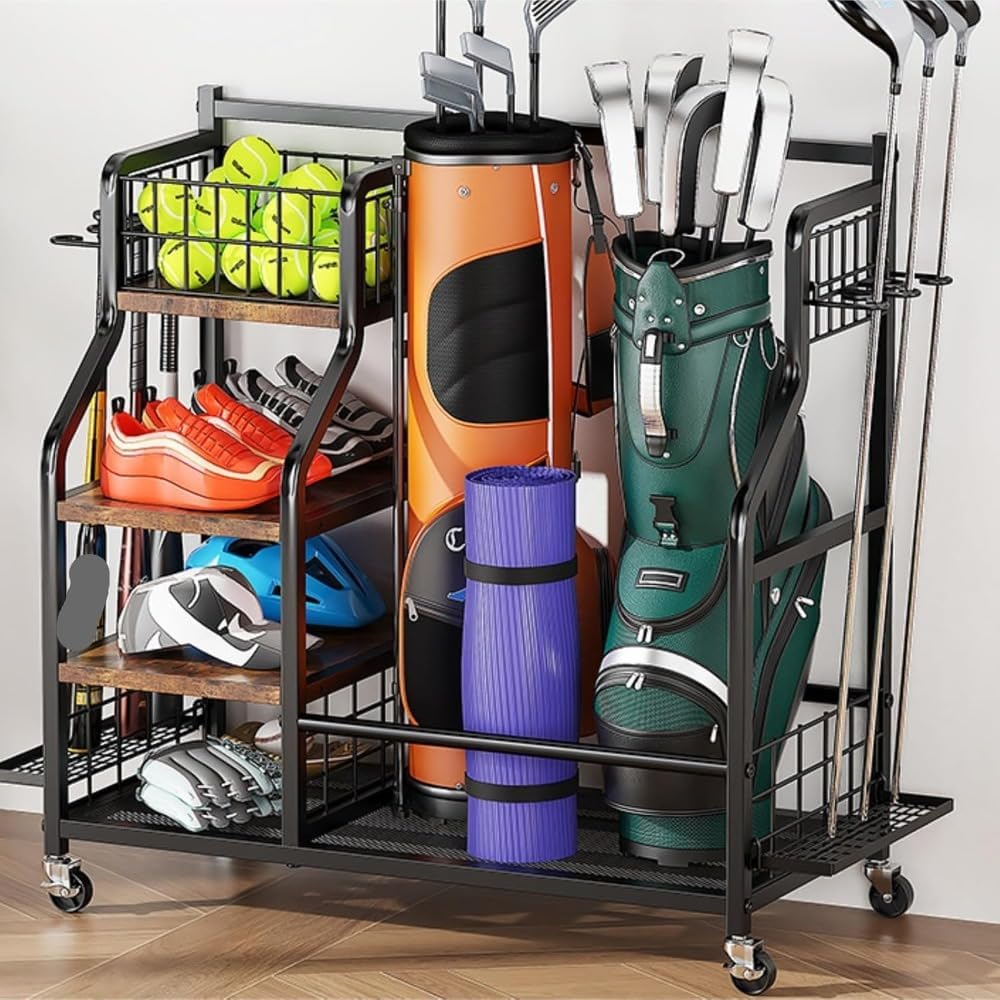 KDBT ゴルフクラブスタンド バッグ収納オーガナイザー木製 スタンドと