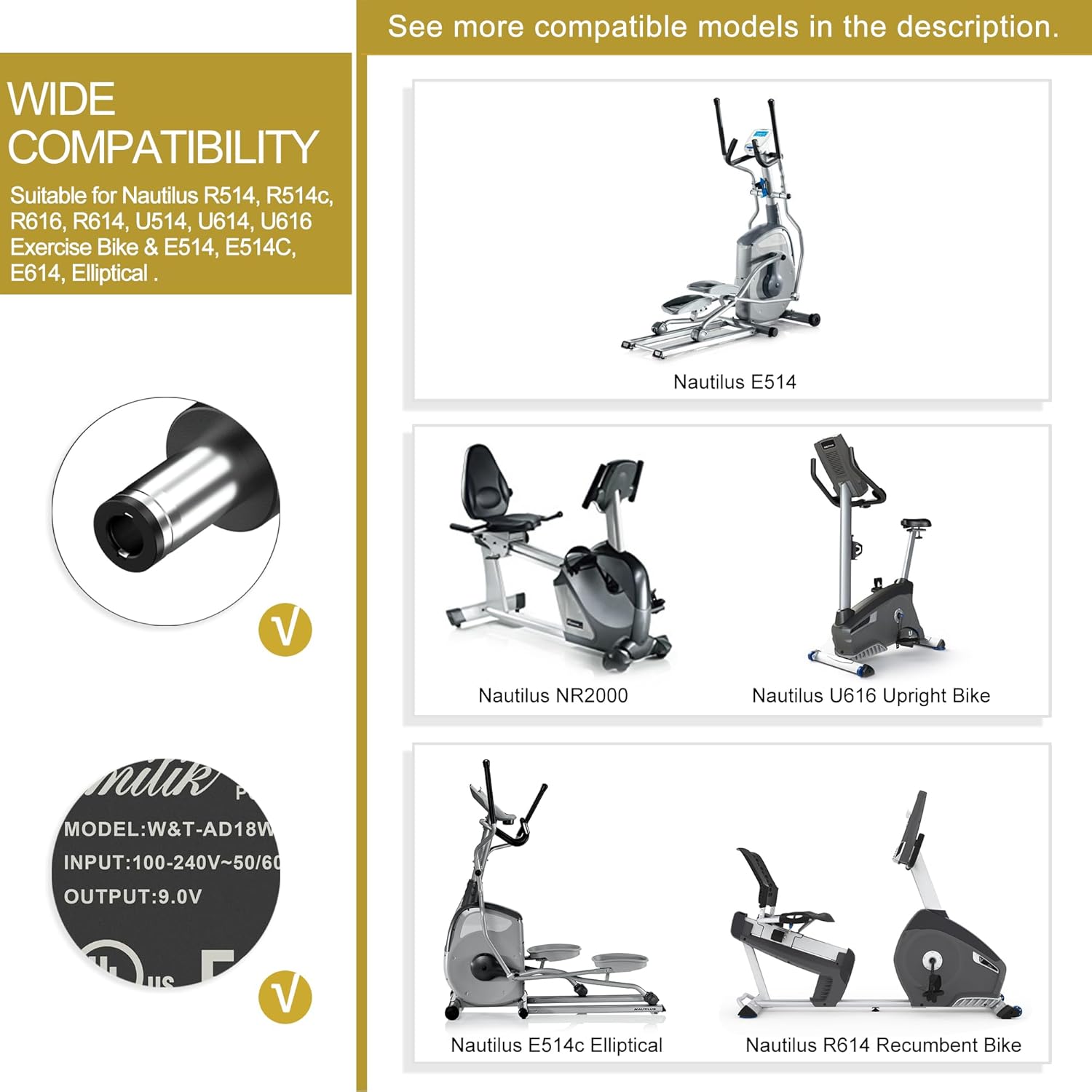 Elliptical Trainers Nautilus E514 Elliptical Parts Universal AC