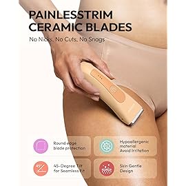 MANSPOT LADYSPOT Finishing Trimmers, Electric Shaver for Women, Hair Trimmer for Womens, Shaving & Grooming Sets Kit with 3 Guard and Replaceable Ceramic Blade Heads, Waterproof Wet/Dry(Orange)