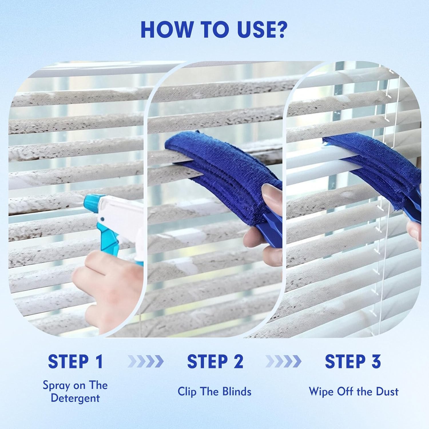 Window Blind Cleaner Duster Brush - Reble Microfiber Sleeves for
