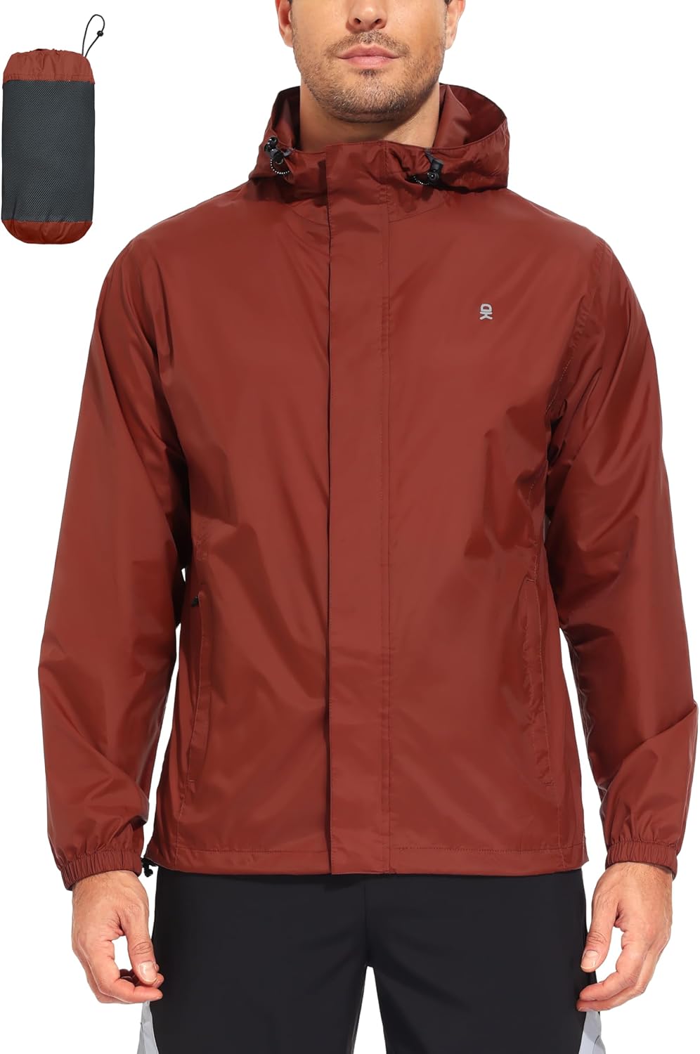 Little Donkey Andy Men's Packable Waterproof Hooded Rain Jacket