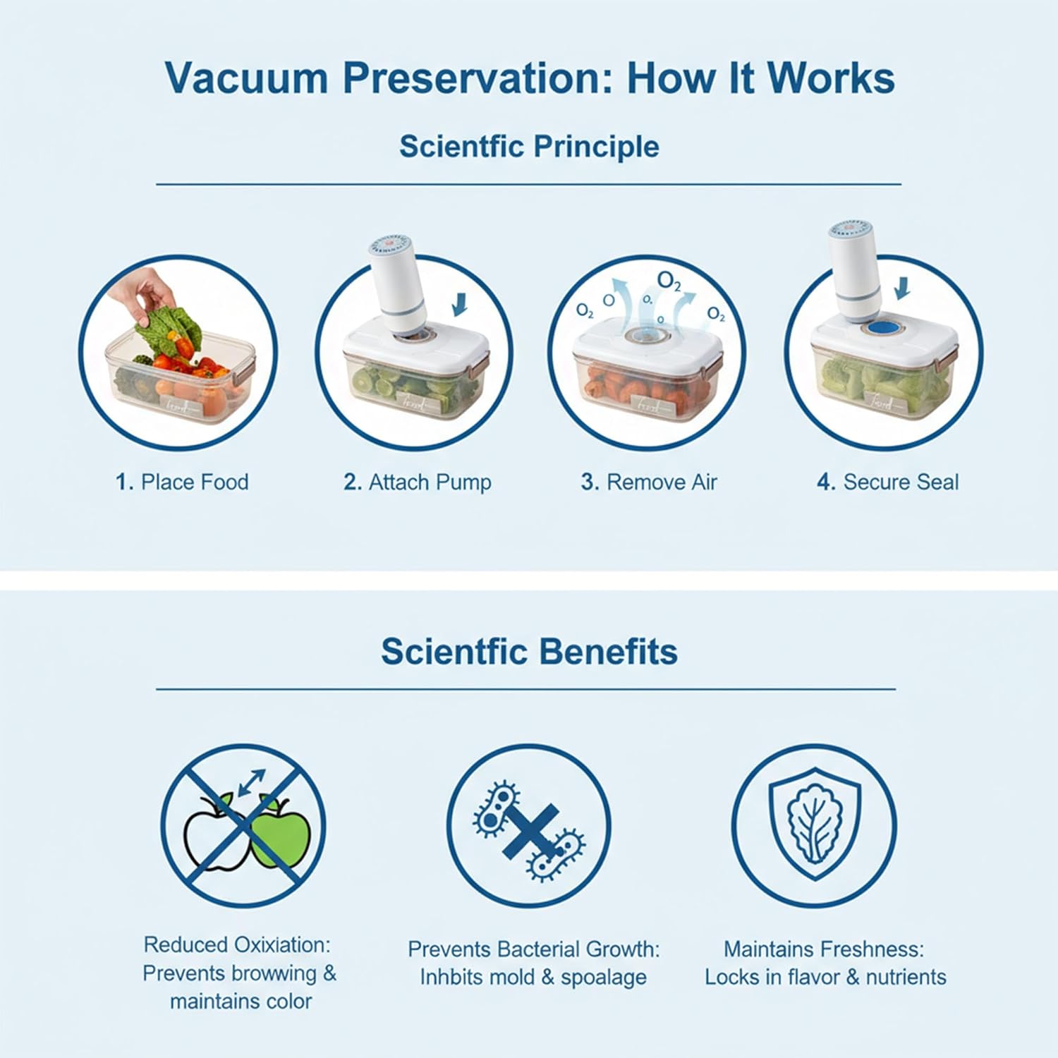 Vacuum Container,Vacuum Seal Containers,4pcs Airtight Food Storage Containers with Lids,4pcs Food Vacuum Bags/ 1pc Automatic Pump, Marinade and Keep Food Fresh with Time Dial, BPA Free(Square)