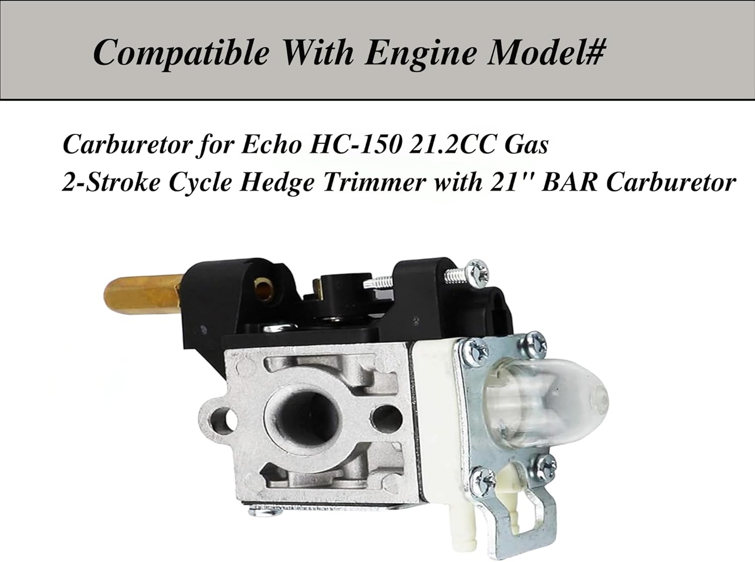 Carburetor Compatible for Echo HC-150 21.2CC Gas 2-Stroke Cycle Hedge Trimmer with 21" BAR and Fit for Echo SRM 210 SRM-210 SRM 230 GT200R Carburetor
