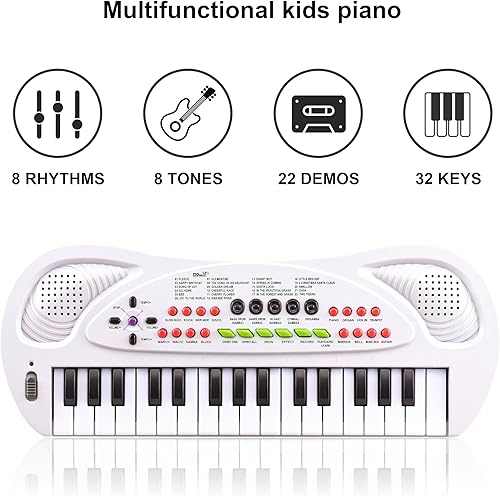 Miniatura 3 de ConCerto Piano de teclado de 32 teclas, mini teclado electrónico portátil, juguetes musicales, regalo para principiantes de 3 a 8 años de edad,