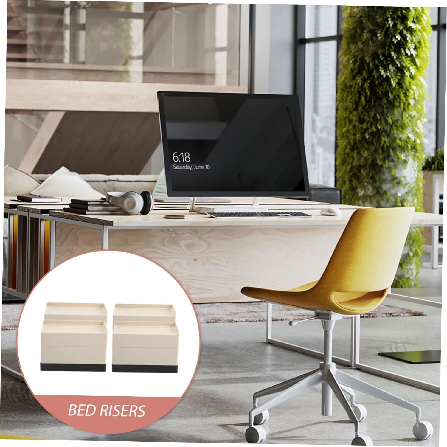 4Pcs Nonslip Bed Risers Furniture Height Extenders for Sofa Chair Table and Appliances Easy Installation Sturdy TPU Material for Home Office