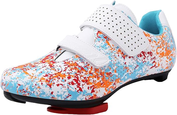 SDEQA Cycling Shoes Womens Road Indoor Bike Shoes Hook-Ring Compatible Peloton with Delta Cleats Lightweight Fashion
