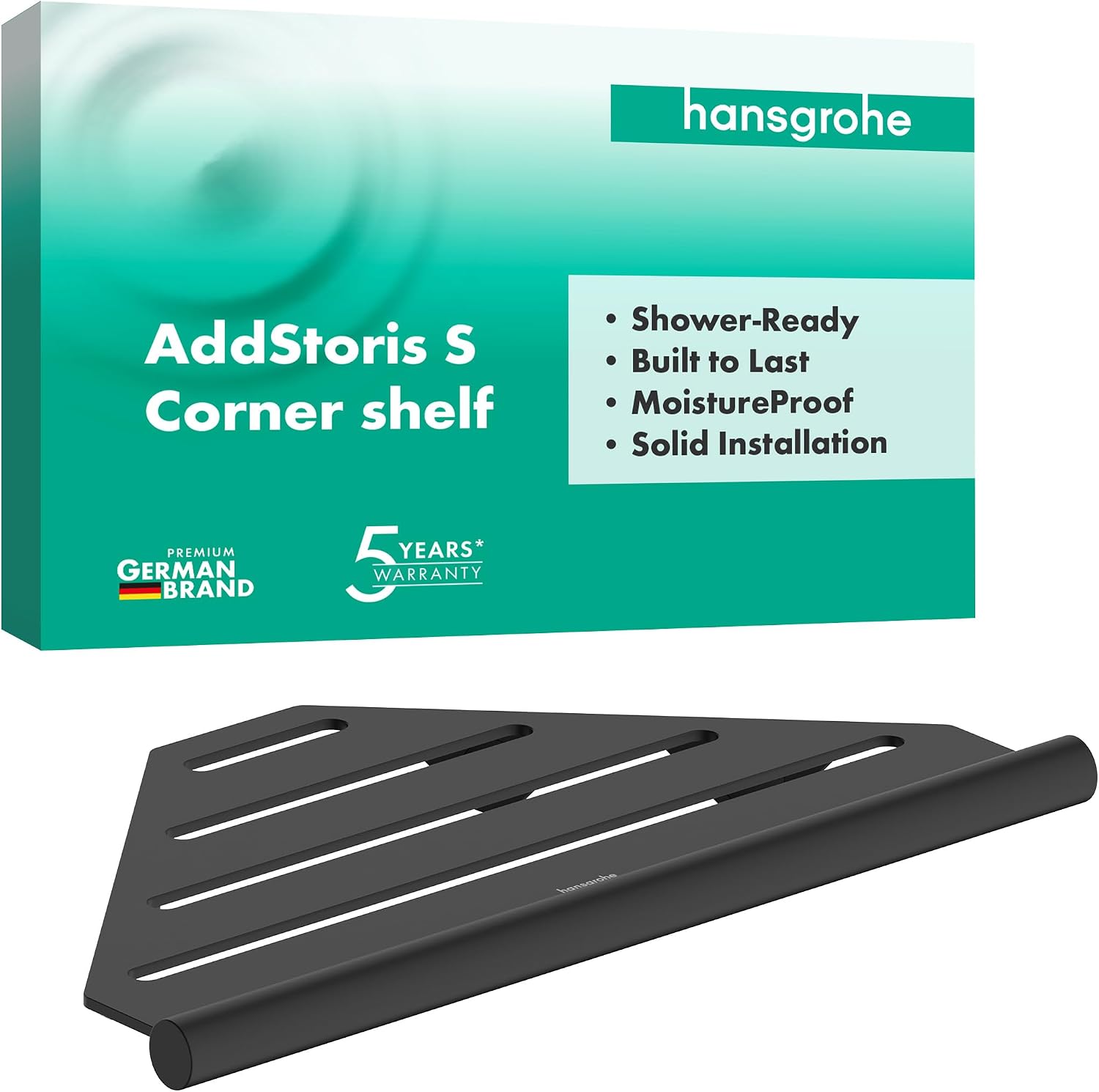 hansgrohe AddStoris S Modern Corner Basket in Matte Black, 41761670
