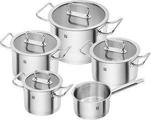 Zwilling J.A. Henckels Pro 65120-005-0 Cookware Set 5-Piece Stainless Steel, Silver, Regular, 651200050
