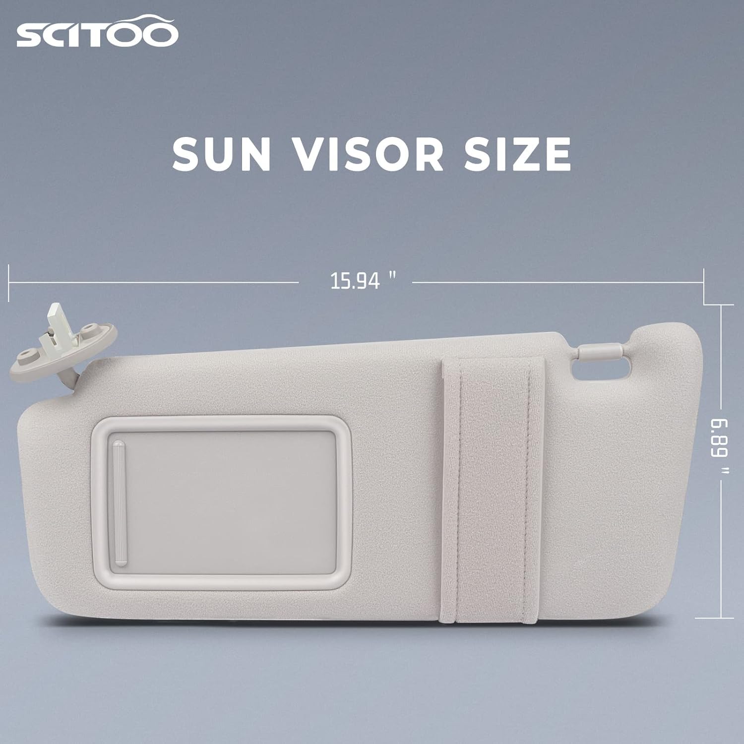 SCITOO Left & Right Sides Gray Sun Visor Assembly fit for 2009 2010 2011 2012 2013 2014 2015 2016 for Toyota venza with Sunroof(74320-0T022-B1)