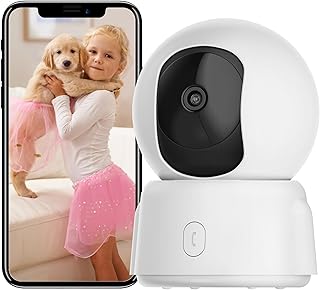 Indoor Security Camera 2K, Pet Dog Camera with Phone App, Baby Monitor Camera with Auto Tacking Motion Detection, 360° Pan Tilt Home Security Camera with 2-Way Audio, Night Vision