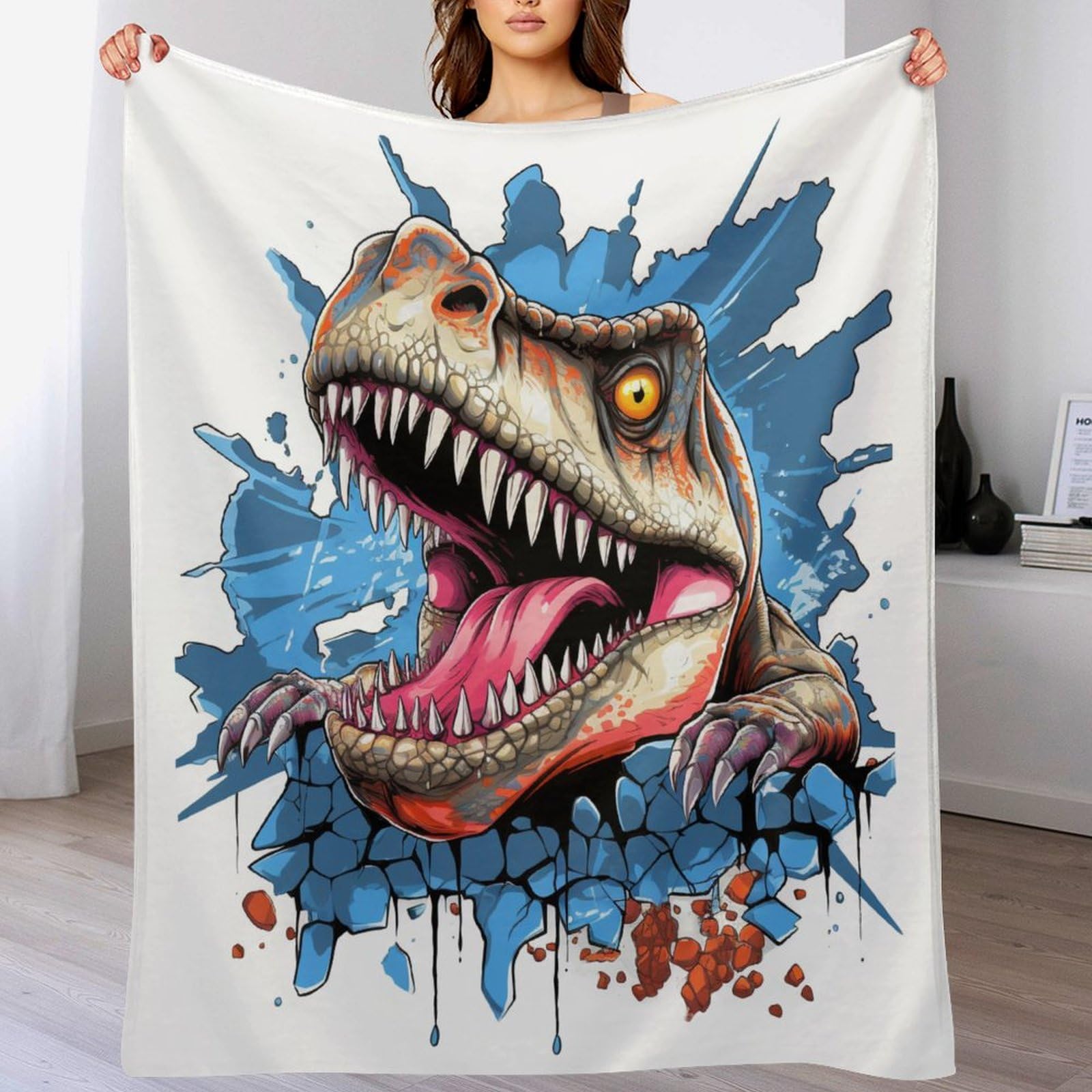 Couverture dinosaure 180x200 plaid lit et canapé