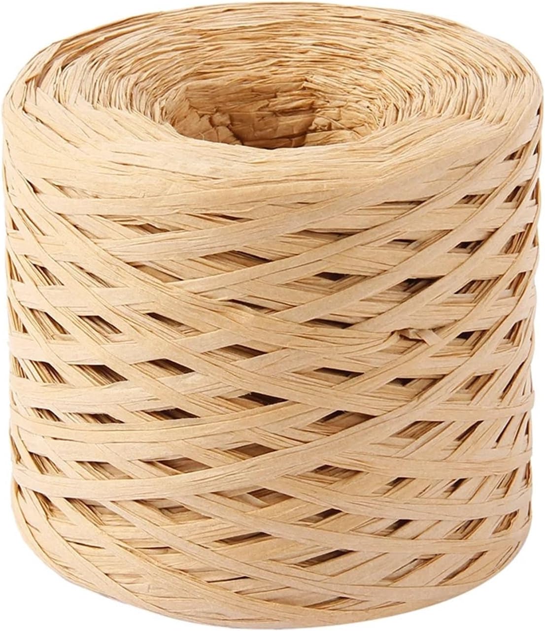 Raffia Ribbon for Gift Wrapping 2Pcs 200M Raffia Paper Ribbon DIY Craft Straw Yarn for Knitting Crocheting Threads Gift Packing Wedding Decor