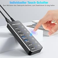 RSHTECH 7 portos USB-C 3.2 hub aktív tápegységgel, 10Gbps sebességgel - ST07C-4 4