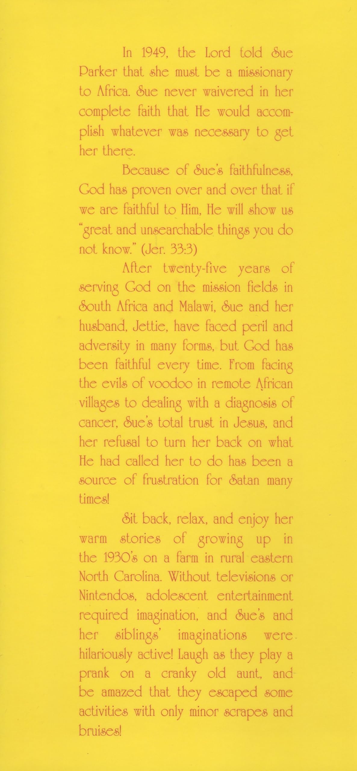 Precious memories: Autobiography of a missionary