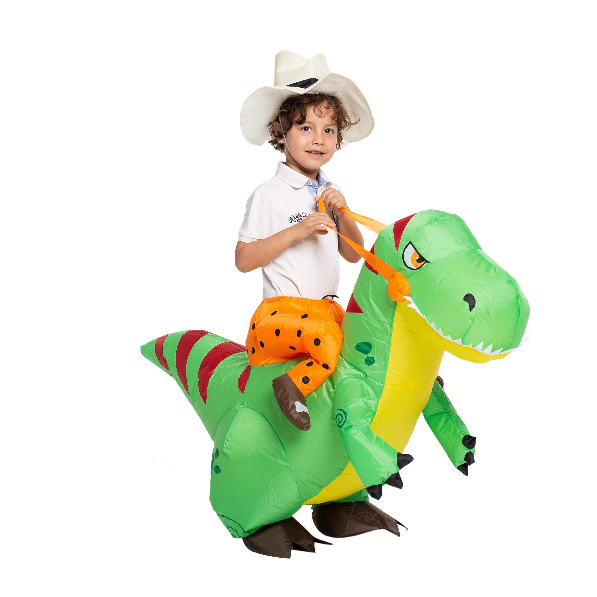 Spooktacular Creations Halloween Sflable Costume Ride A T-Rex Dinosaur Air Blow-up Deluxe Halloween Costume-Niño
