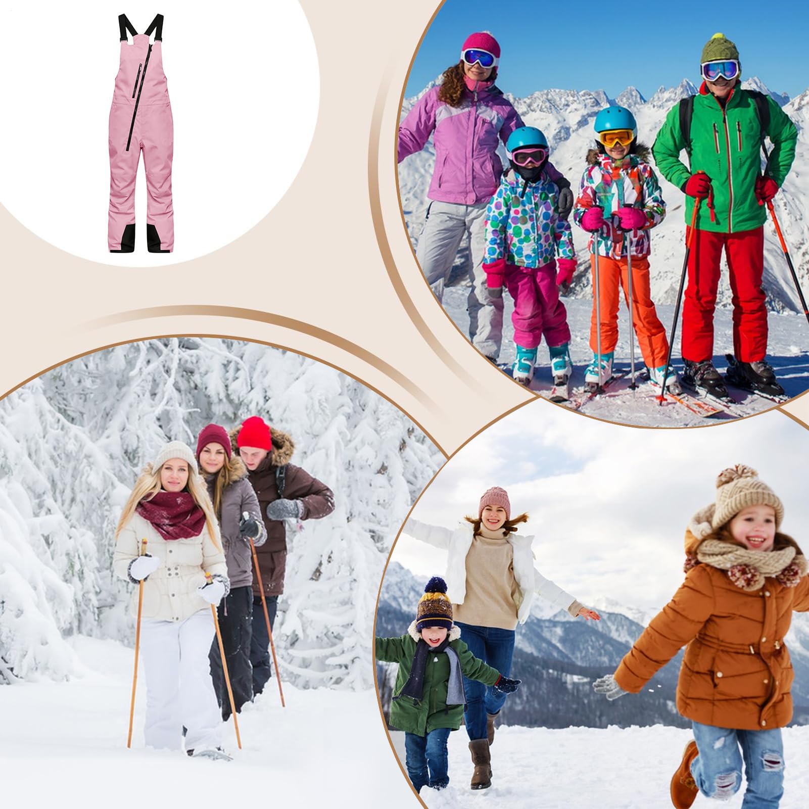 Baberos de nieve para niños – Juego de mono de nieve para niños, traje ajustable cortavientos, impermeable con baberos đa ńeve er b'ambini, baberos de nieve cortavientos per bambini, bav