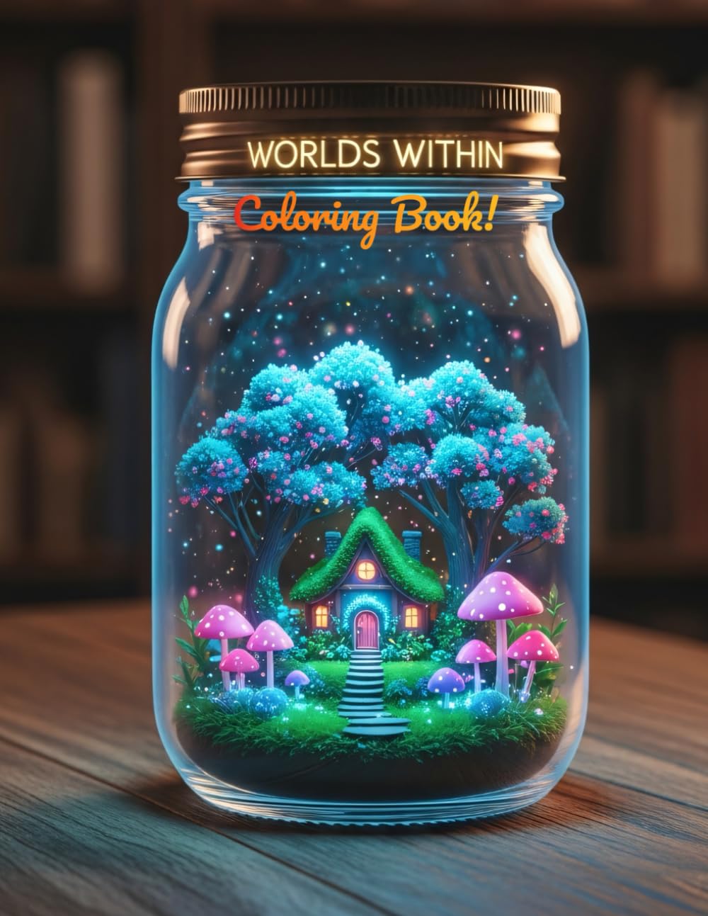 Worlds Within : Bold and Easy Impossible Jars Coloring Book: 50 Miniature Worlds, Tiny Homes & Hobby Terrariums inside Glass Mason Jars for Adults, ... - Simple Large Print Art for Relaxation