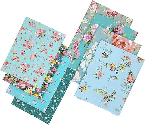 Miniatura 3 de Cartisanat Fat Quarters - Paquetes de tela, 8 piezas (20 x 20 pulgadas19.7 in x 19.7 in), patrones de costura, telas precortadas para acolchar hojas