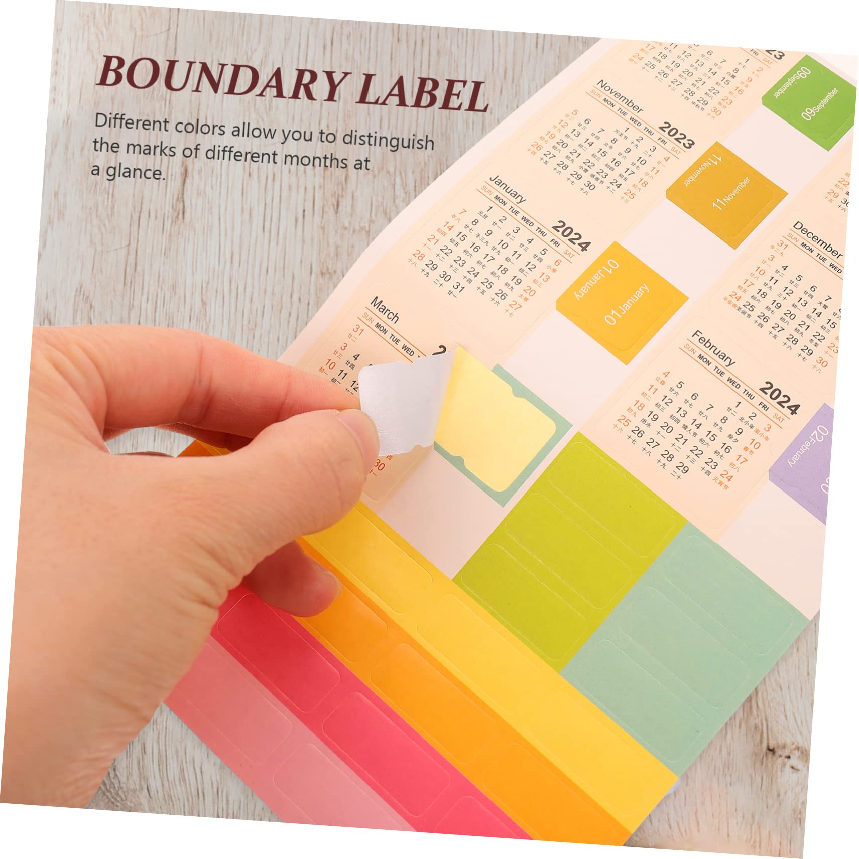 SEWACC 60sätze Kalender Aufkleber Für Notizbücher Index Tabs Für Monatsplanung Bunte Notepad-sticker Für Schüler Und Lehrer Für Büroorganisation