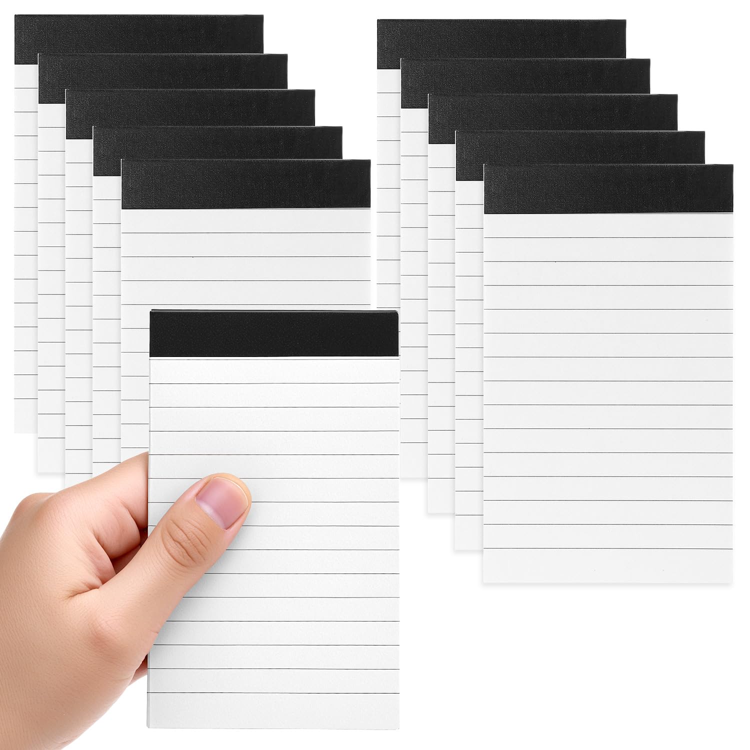 QWORKยฎ 10 Pack A7 Small Notepads Refills 30 Sheets per Pad - 80g/mยฒ 3x5 Inch Lined Memo Pads with Sturdy Cardboard Backing