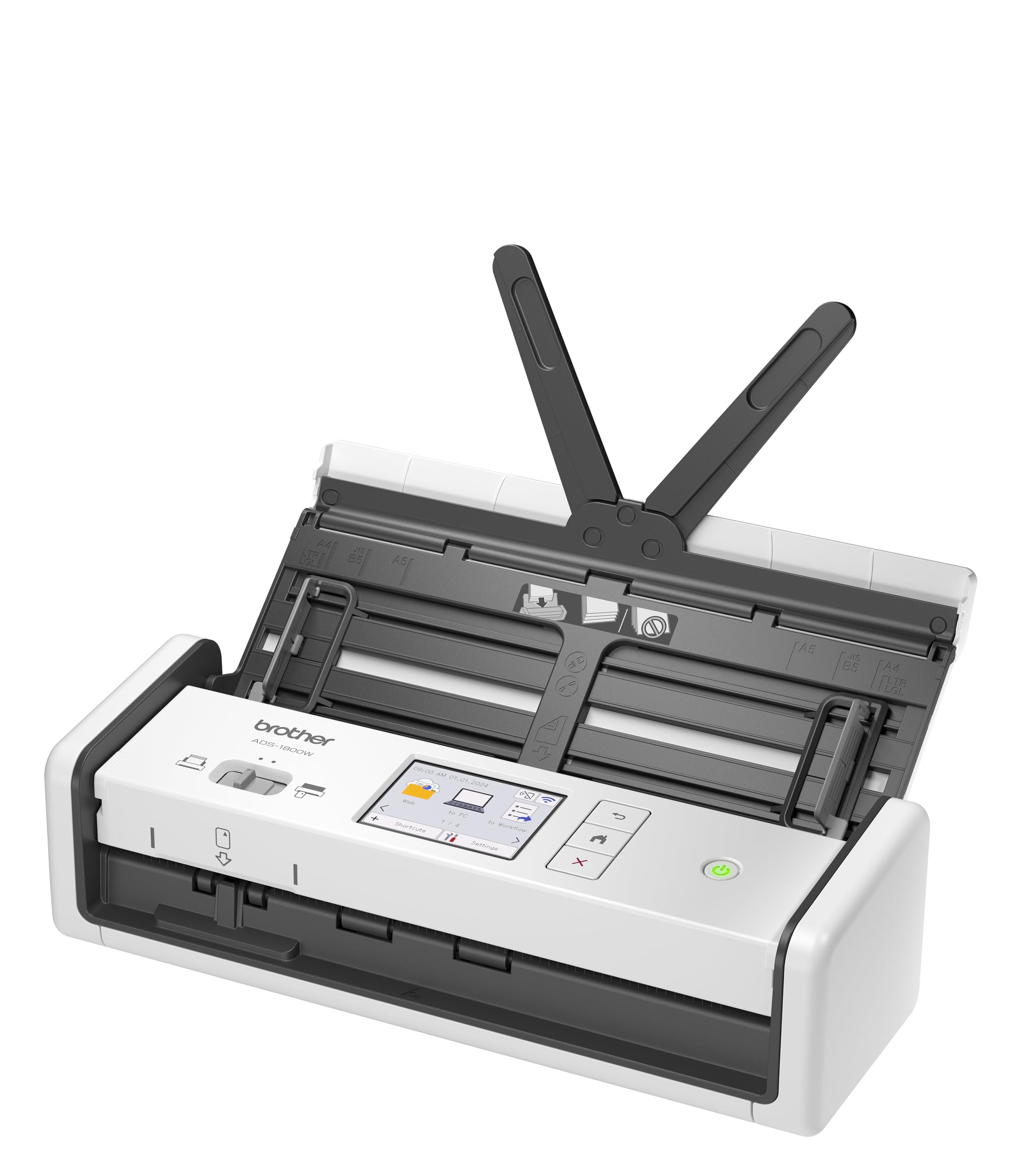 Brother ADS1800W Portable Document Scanner | 20 sheet ADF |ID card slot |Touchscreen|Supporting app |OCR and PDF software included | UK Plug — view 7