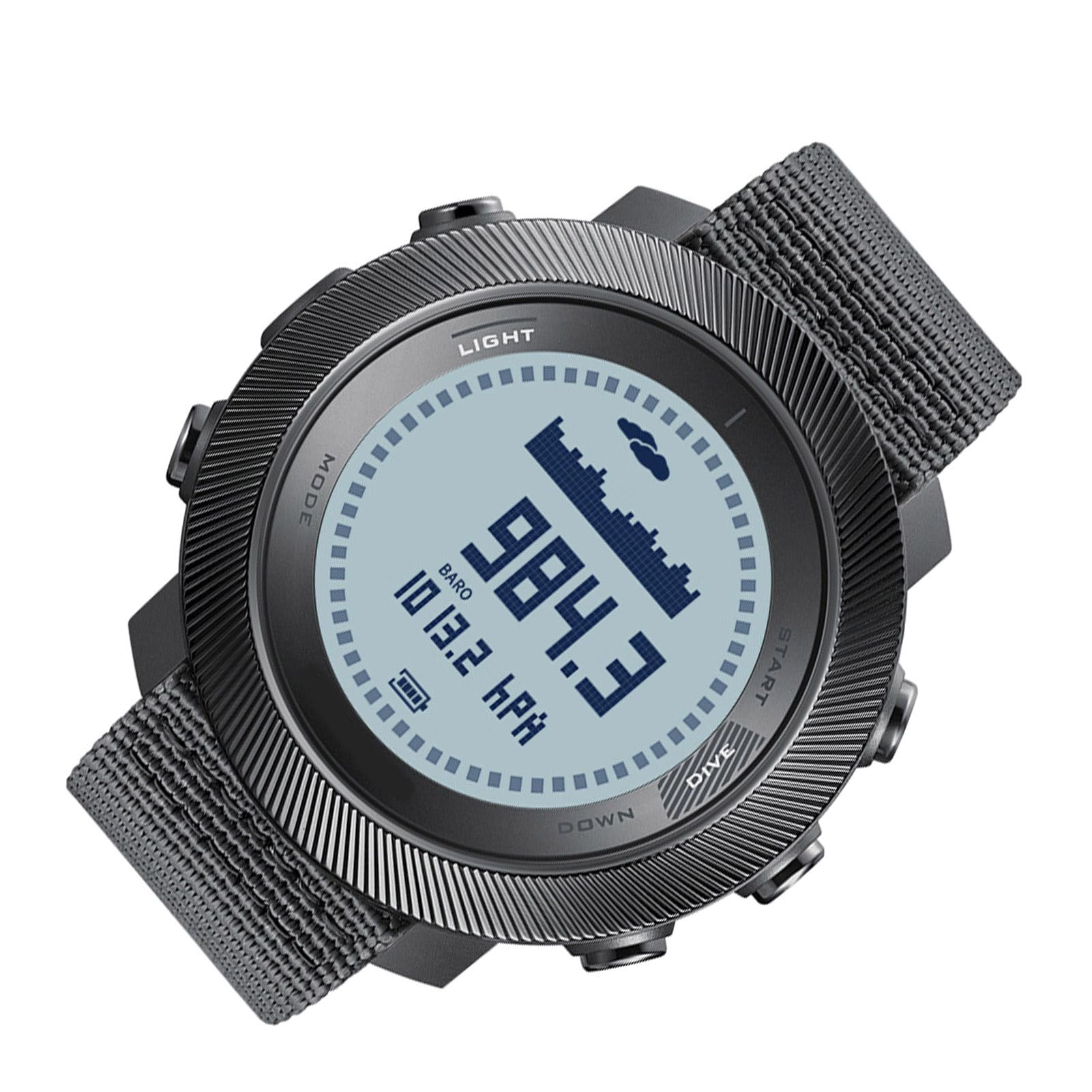 mingzhe Reloj de Buceo Al Aire, Reloj Deportivo Digital con Retroiluminación LED, Brújula, Barómetro, Termómetro, Altímetro, Cronómetro, Temporizador de Cuenta Atrás, Contad